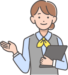 案内する女性