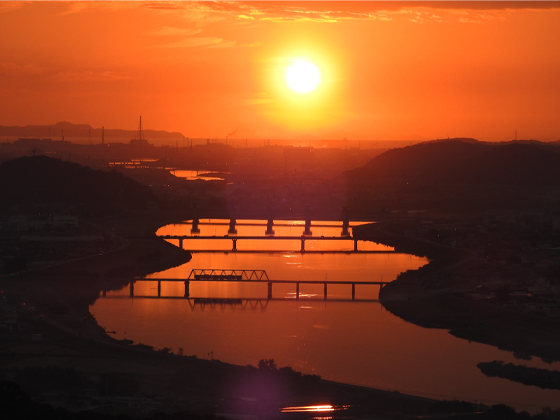 作品:加古川の夕景